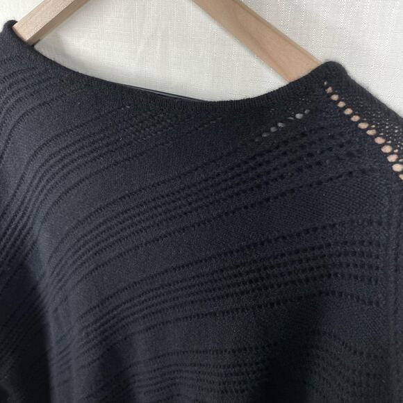 360 CASHMERE Dolman Sleeve Lace Pullover Sweater Black Size S Luxury Whimsigoth - Picture 6 of 11